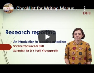 Checklist for Writing Manuscript - Dr. Sarika Chaturvedi