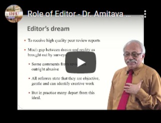 Role of Editor - Dr. Amitava Banerjee